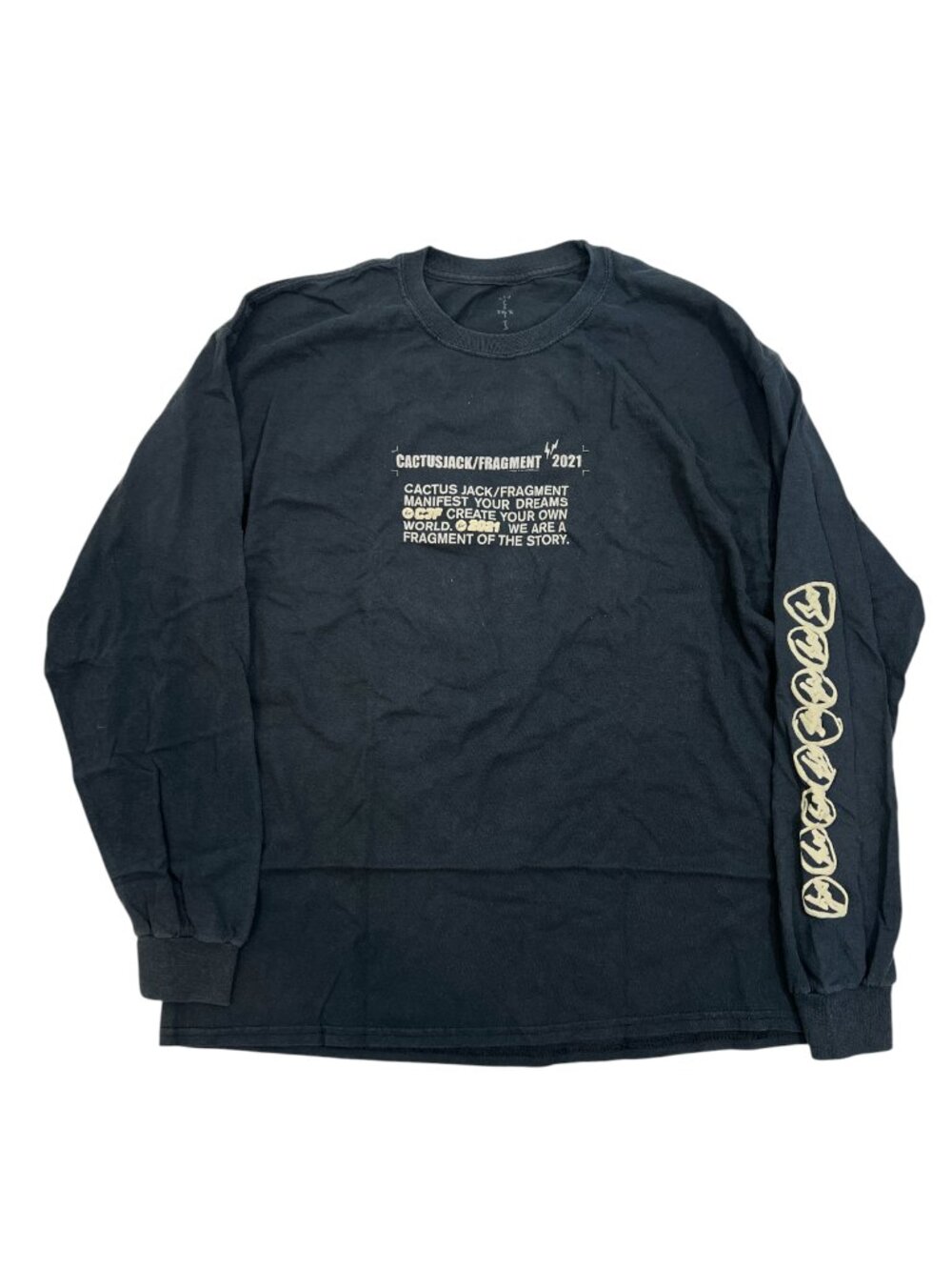 Cactus Jack For Fragment Logo Long Sleeve Tee New